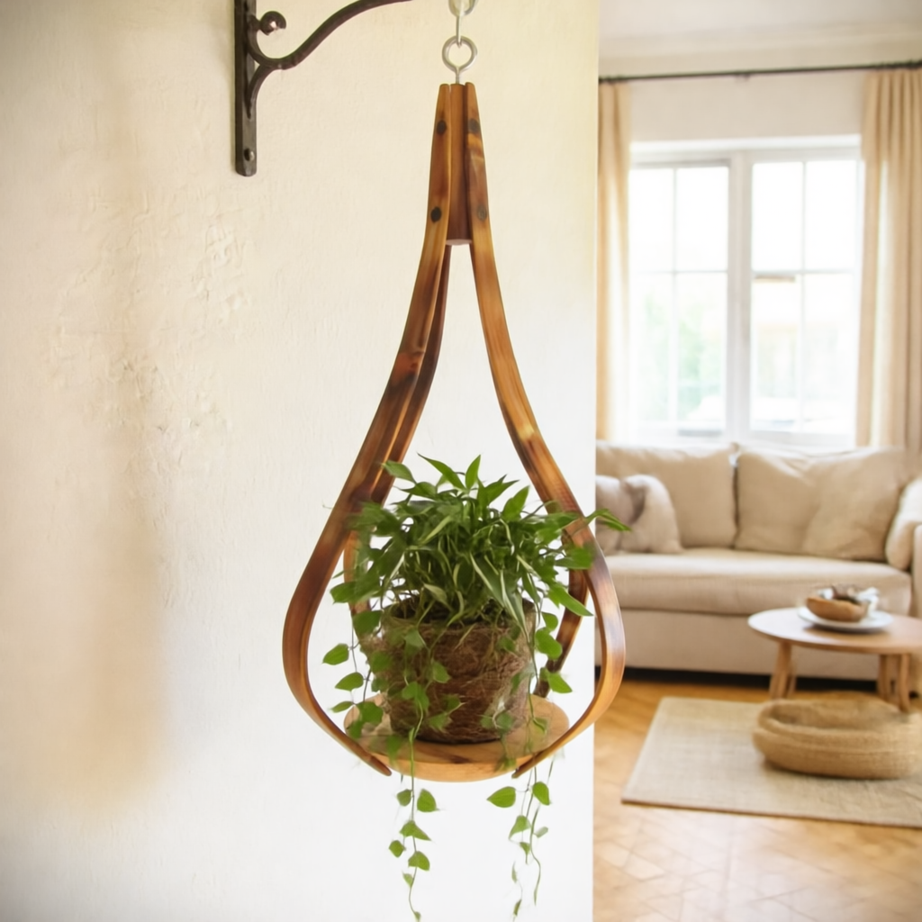 Suspension Bois pour Plantes – Mobilier aérien artisanal