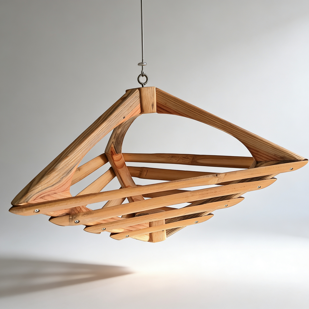 Corbeille à Fruits Suspendue Artisanale en Bambou et Bois Massif - H34cm x L55cm Souffle des Bois