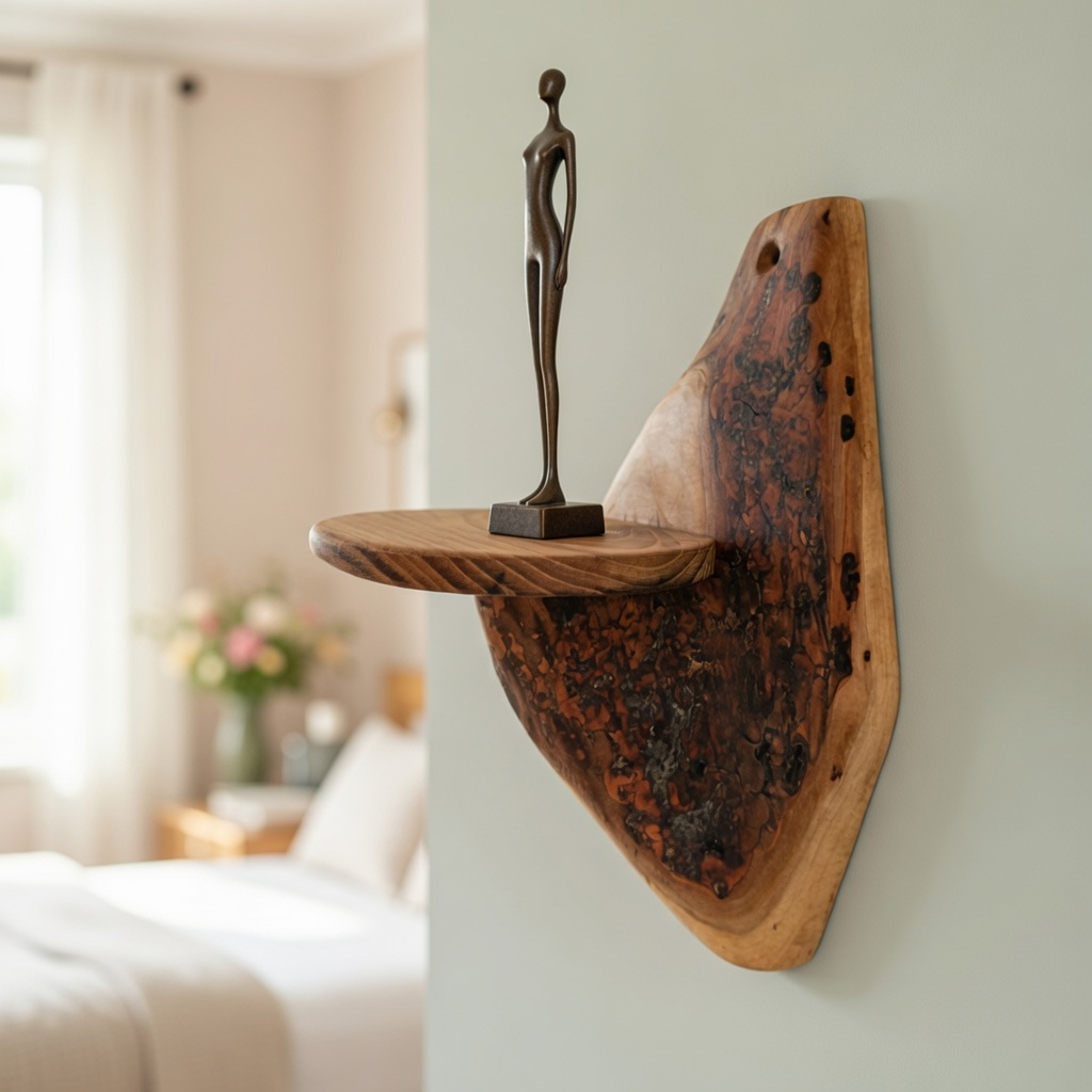Etagère murale arborescente 1 plateau - H35cm - EA17 Souffle des Bois