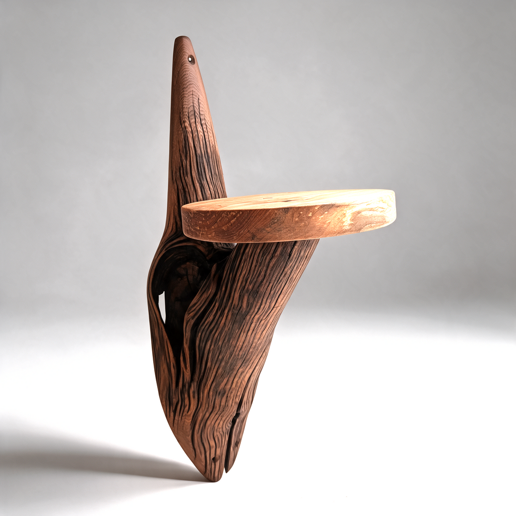 Etagère murale arborescente 1 plateau - H69cm x L25cm - EA19 Souffle des Bois