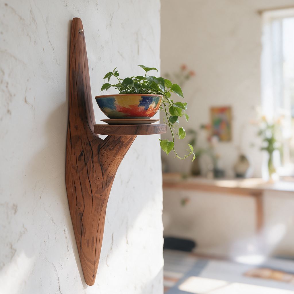 Etagère murale arborescente 1 plateau - H54cm x L13cm - EA24 Souffle des Bois