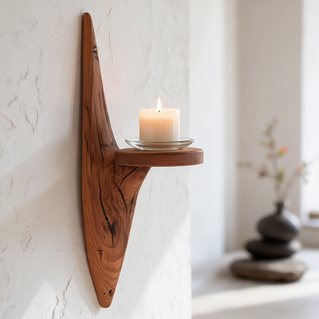 Etagère murale arborescente 1 plateau - H38cm x L10cm - EA25 Souffle des Bois