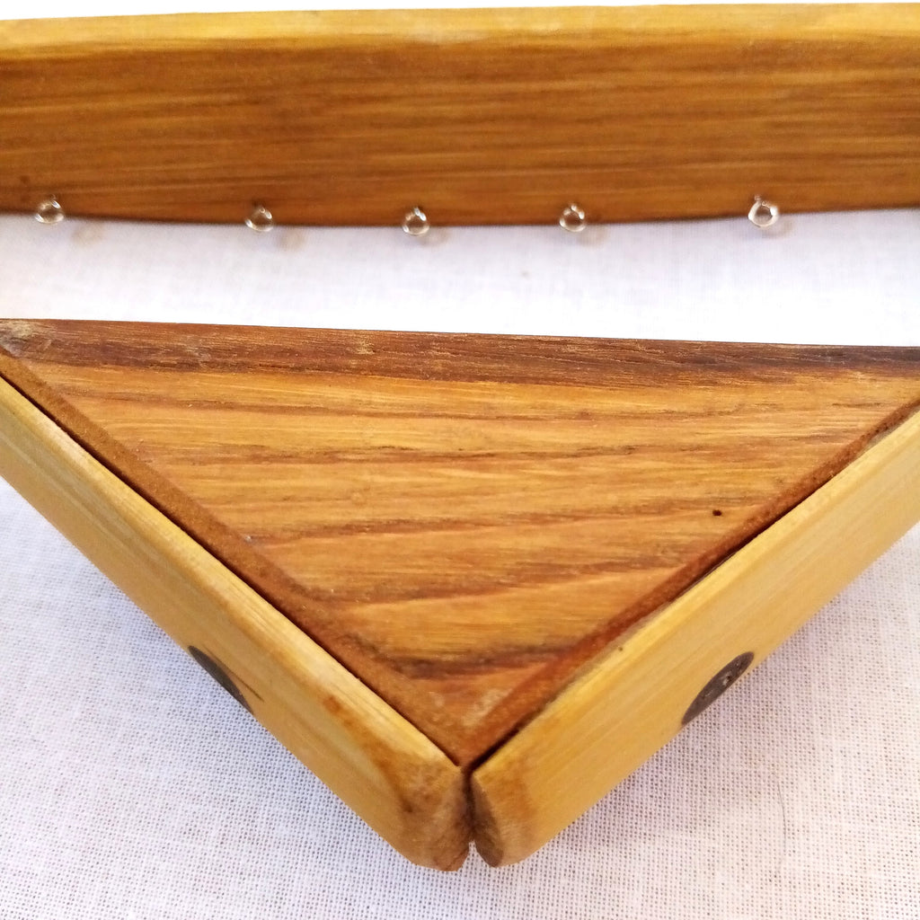 Porte boucles d'oreilles mural Bambou + bois massif - 30 attaches- H58cm x L33cm