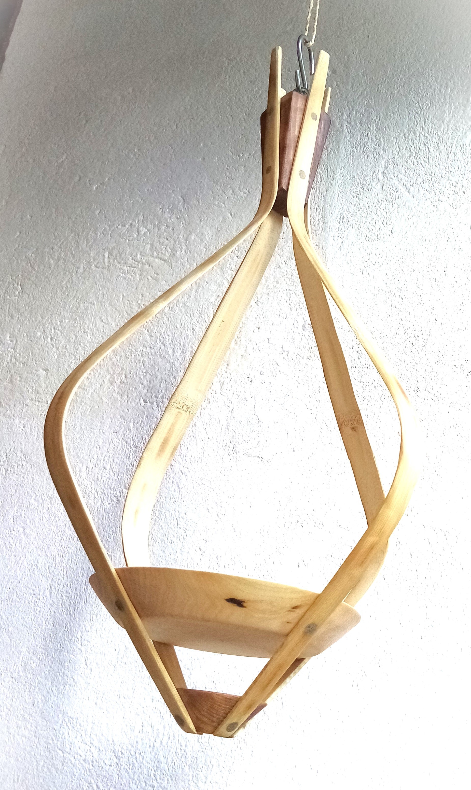 Suspension pour Plantes en Bambou Design  - H66cm x L35cm - S020