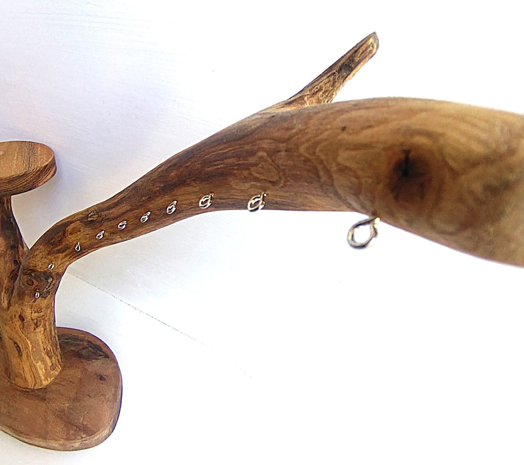 Porte boucles d'oreilles sur pied - 18 attaches- Largeur 50cm - Hauteur 40cm Souffle des Bois