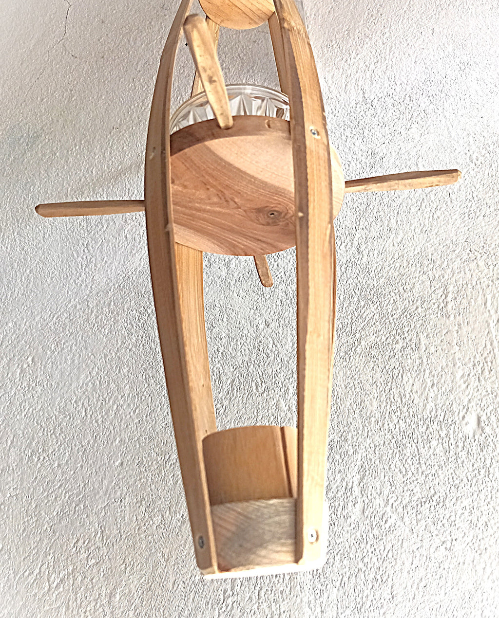 Harmonie Bambou – Mangeoire Artisanale Suspendue en Bois Naturel