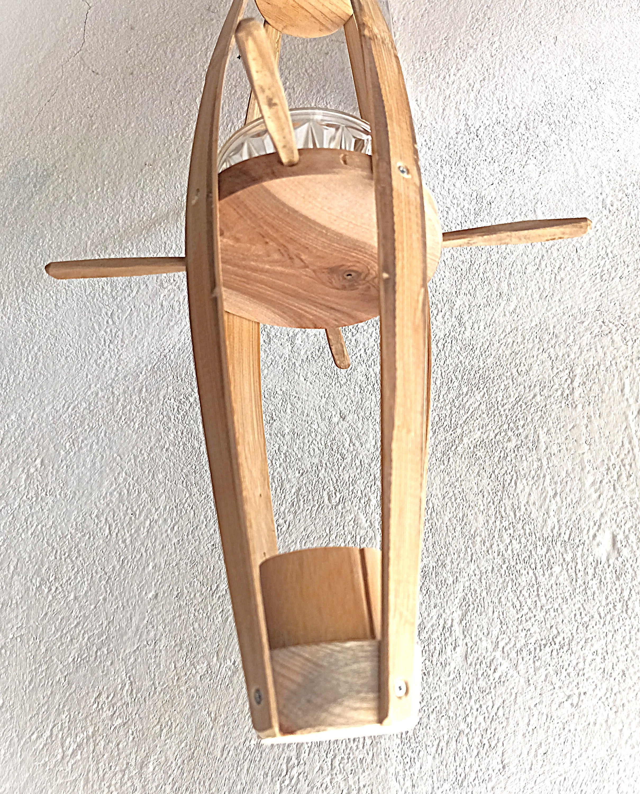 Harmonie Bambou – Mangeoire Artisanale Suspendue en Bois Naturel