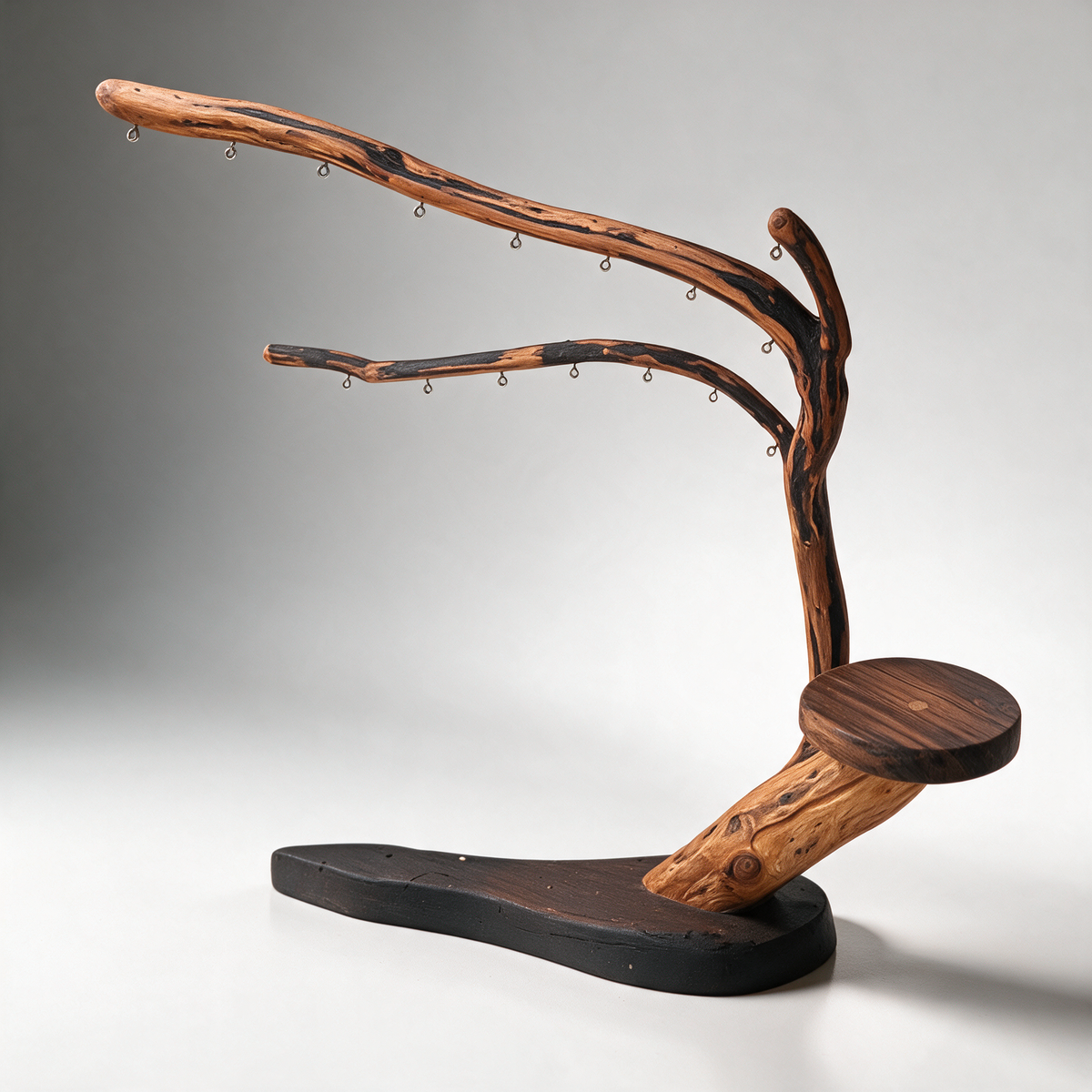 Support pour boucles d'oreilles sur pied - 16 attaches- Largeur 35cm - Hauteur 37cm Souffle des Bois