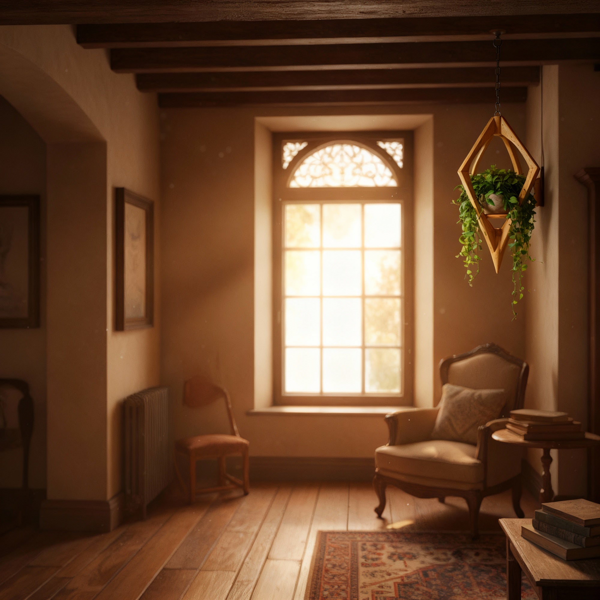 Suspension pour Plantes en Bois Design - H73cm x L40cm - S002