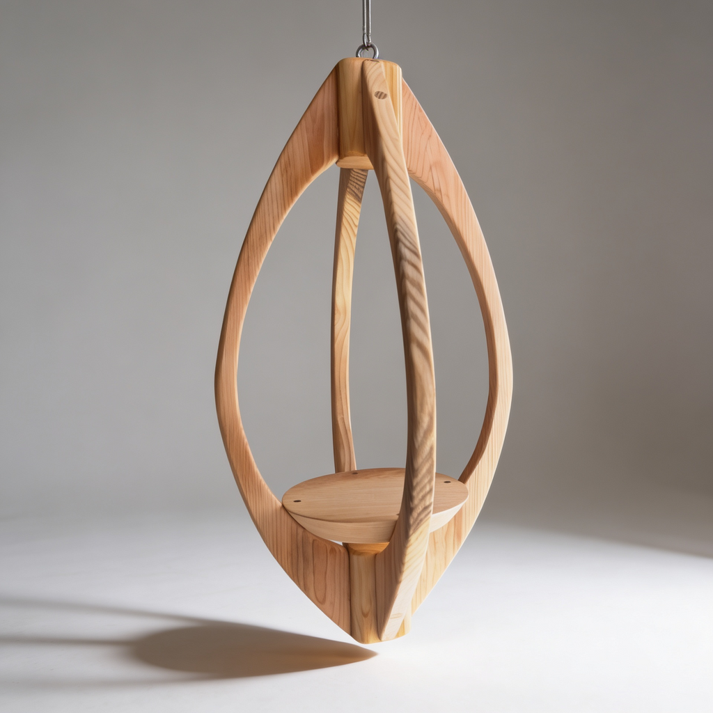 Suspension pour Plantes en Bois Design - H59cm x L29cm - S027 Souffle des Bois