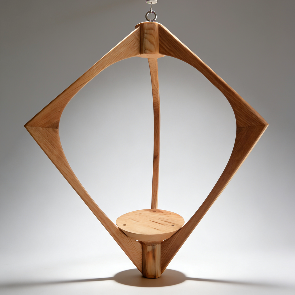 Suspension pour Plantes en Bois Design - H59cm x L42cm - S028 Souffle des Bois