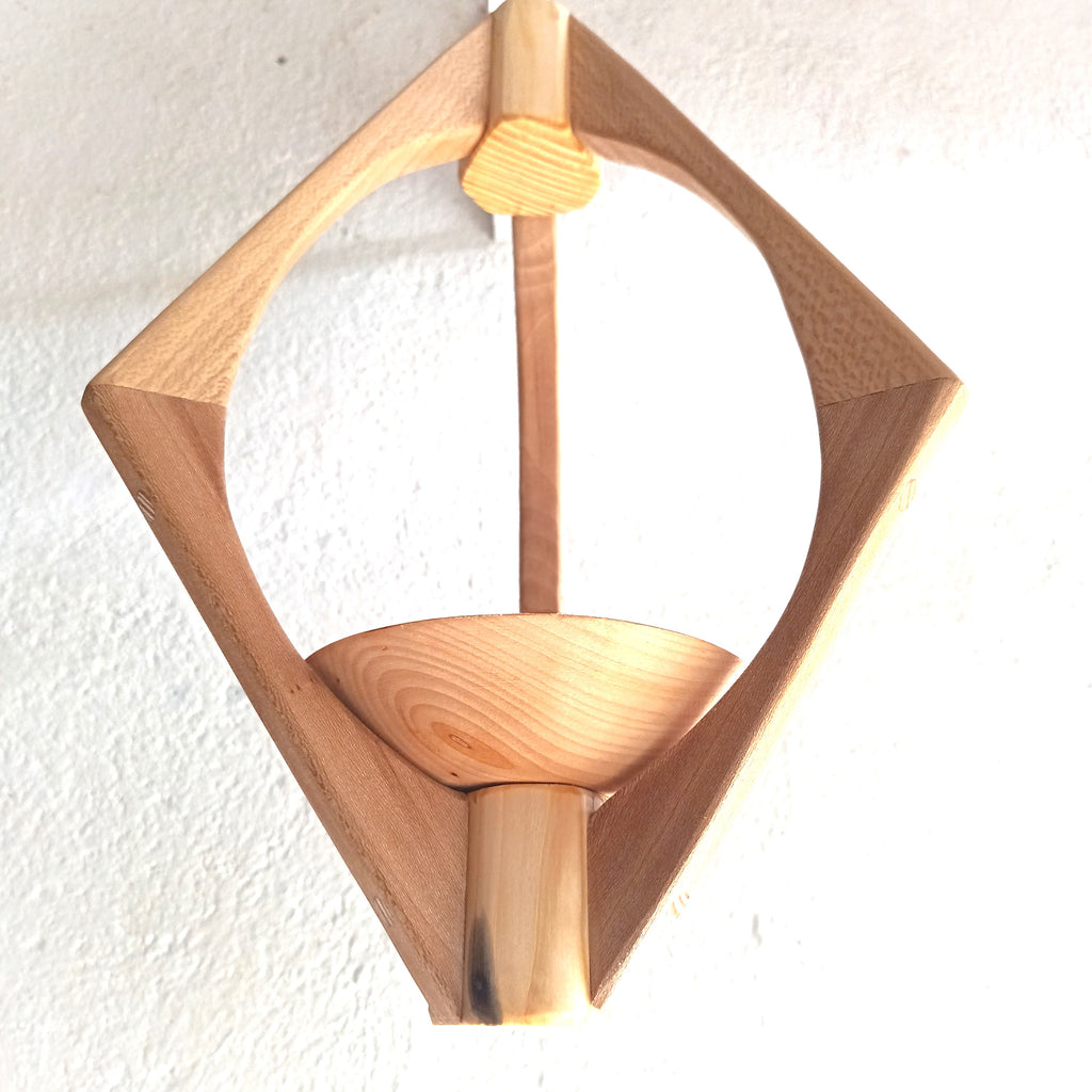 Suspension pour plantes en bois massif S033 – Design aérien (H43cmxL27cm)