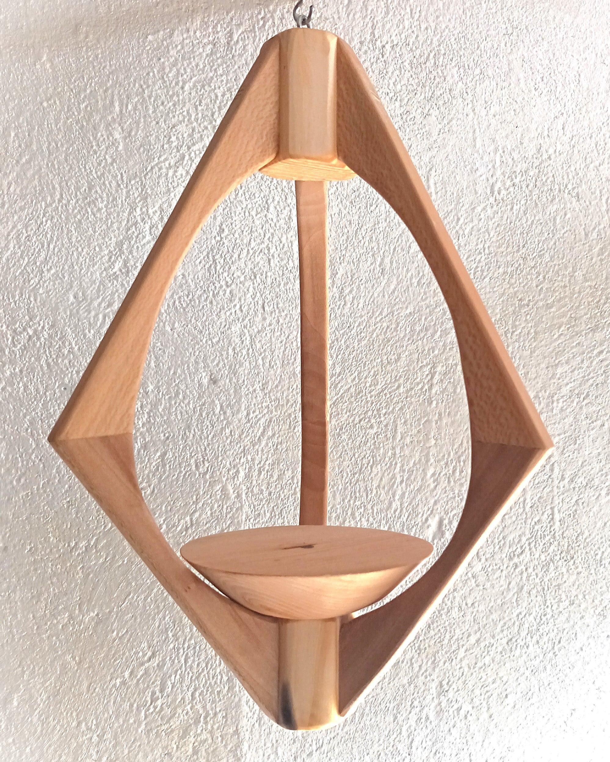 Suspension pour plantes en bois massif S033 – Design aérien (H43cmxL27cm)