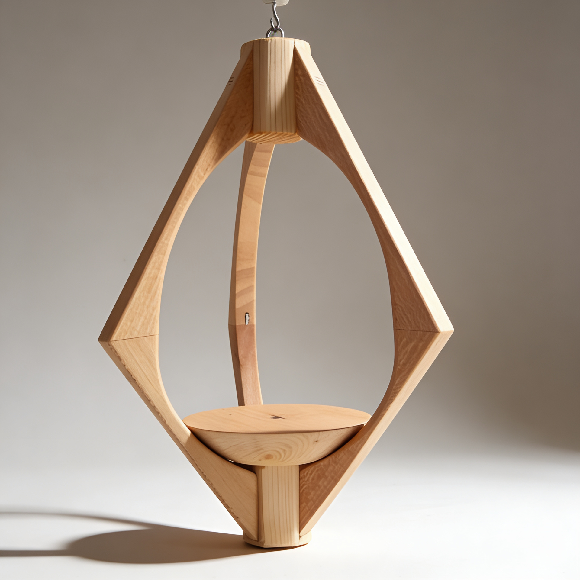 Suspension pour plantes en bois massif S033 – Design aérien (H43cmxL27cm) Souffle des Bois