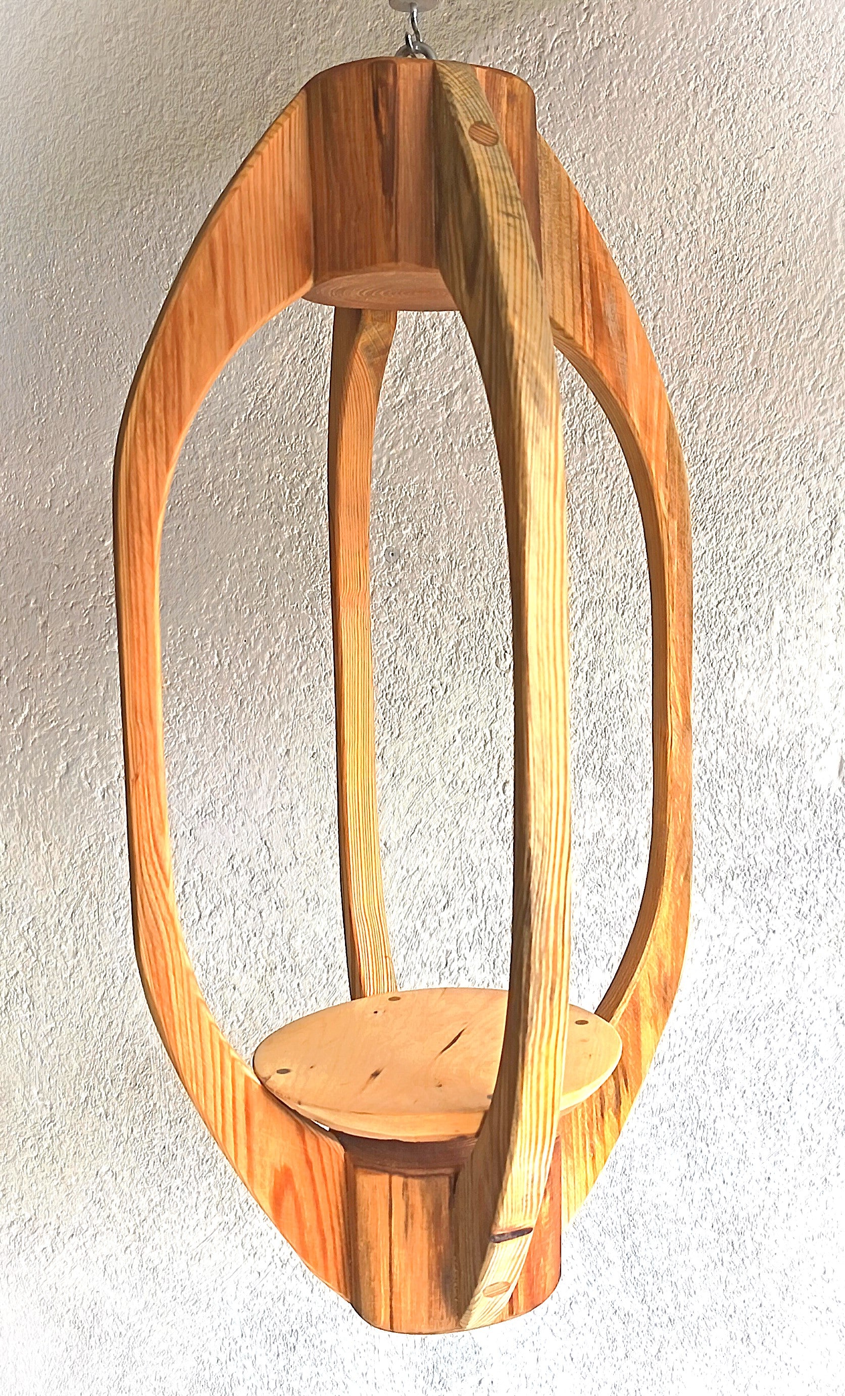 Suspension pour plantes en bois massif S034 - Design aérien - (H58cmxL29cm)