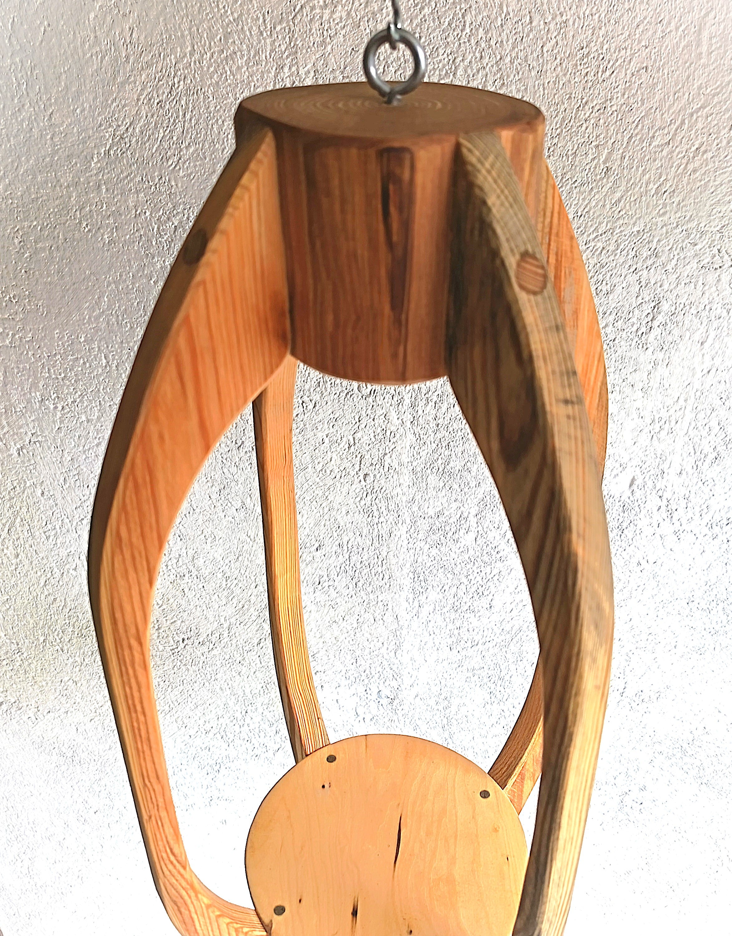 Suspension pour plantes en bois massif S034 - Design aérien - (H58cmxL29cm)