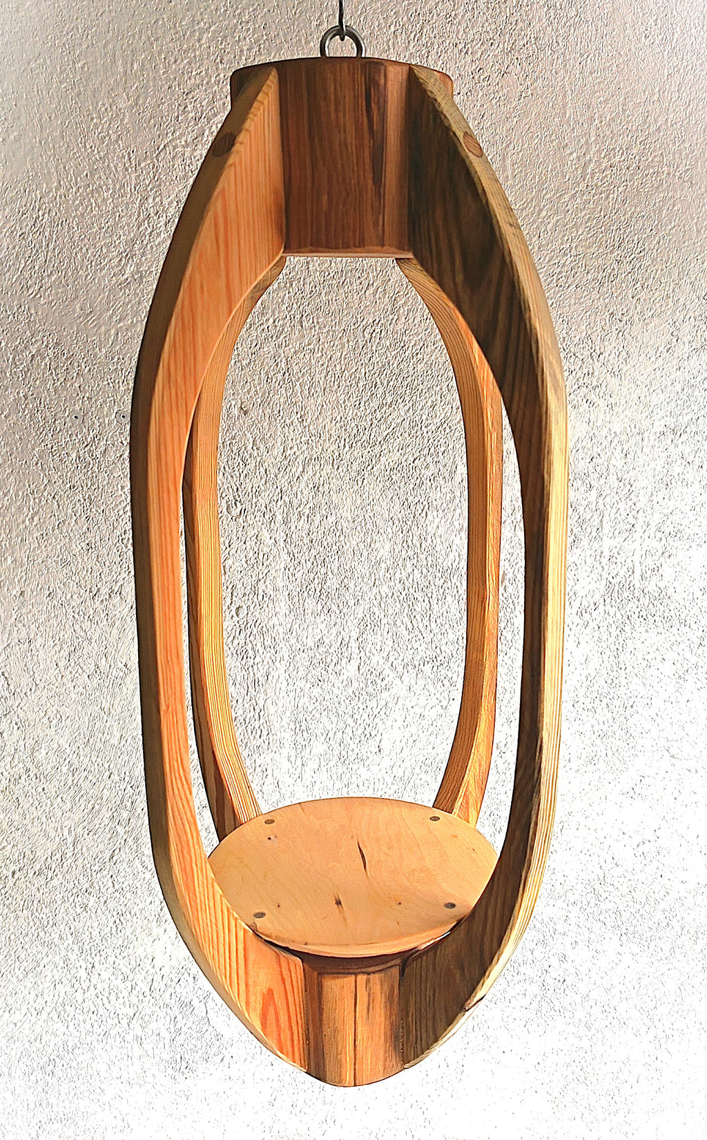 Suspension pour plantes en bois massif S034 - Design aérien - (H58cmxL29cm)