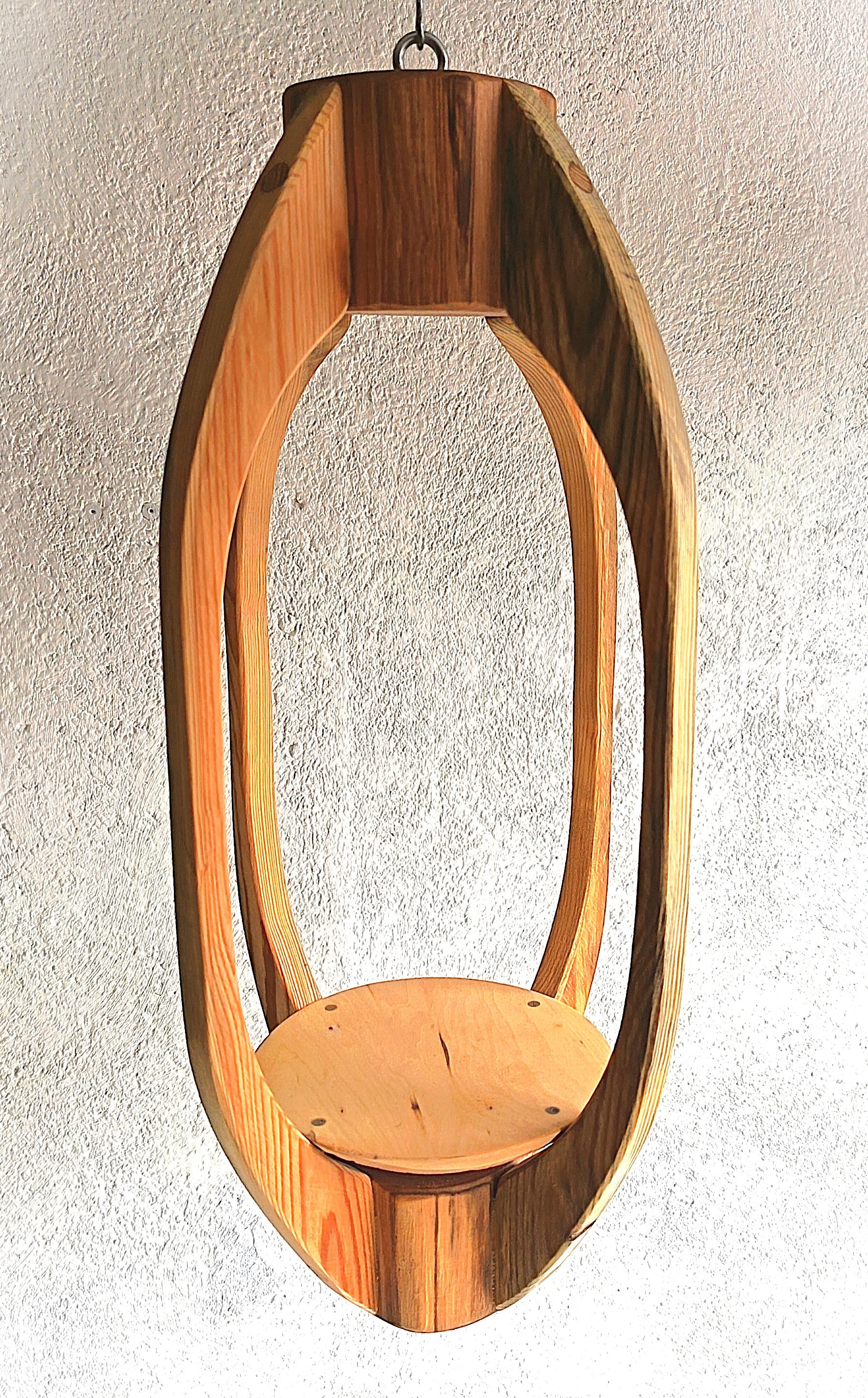 Suspension pour plantes en bois massif S034 - Design aérien - (H58cmxL29cm)