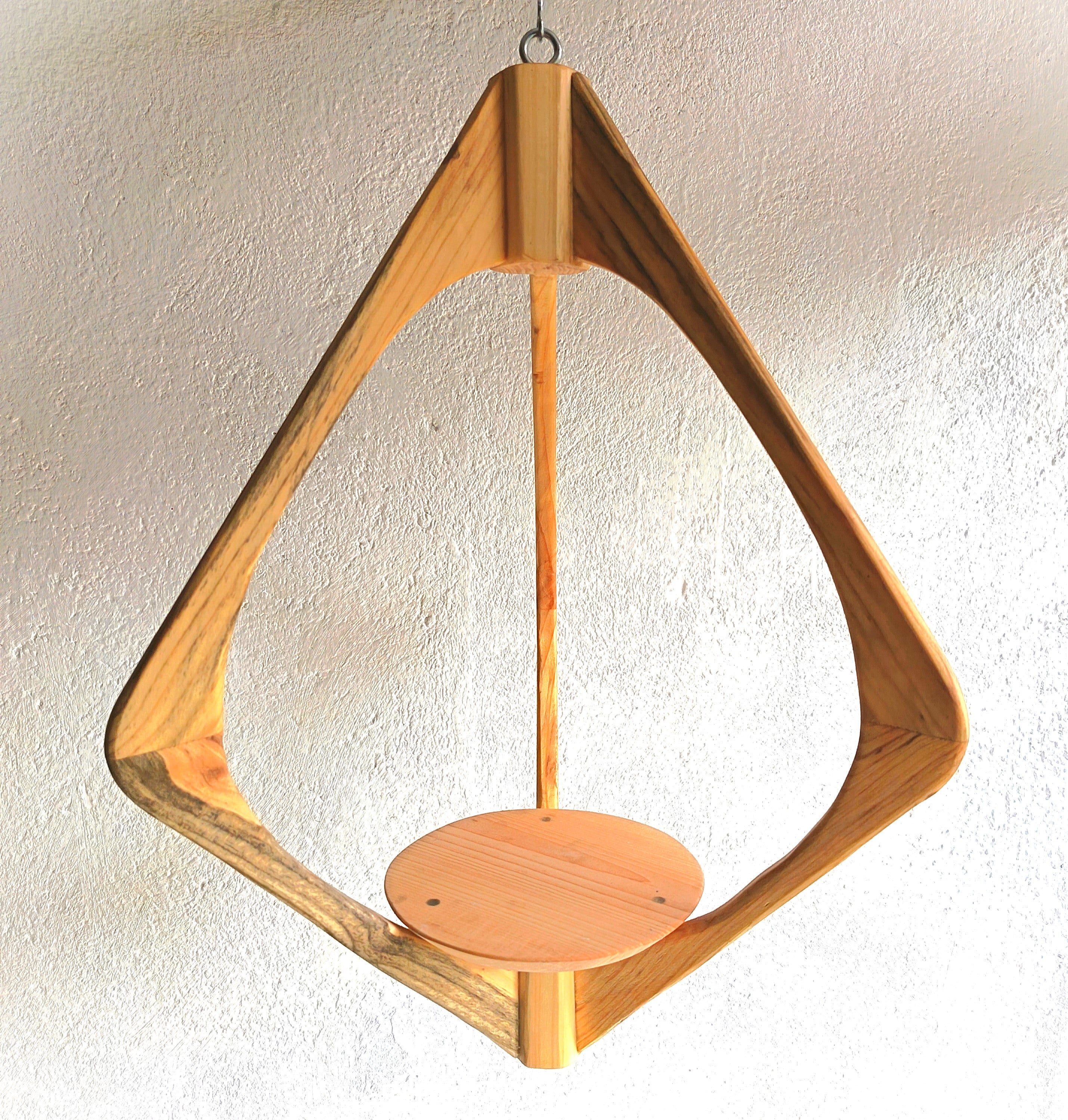 Suspension pour plantes en bois massif S035 - Design aérien - (H60cmxL42cm)