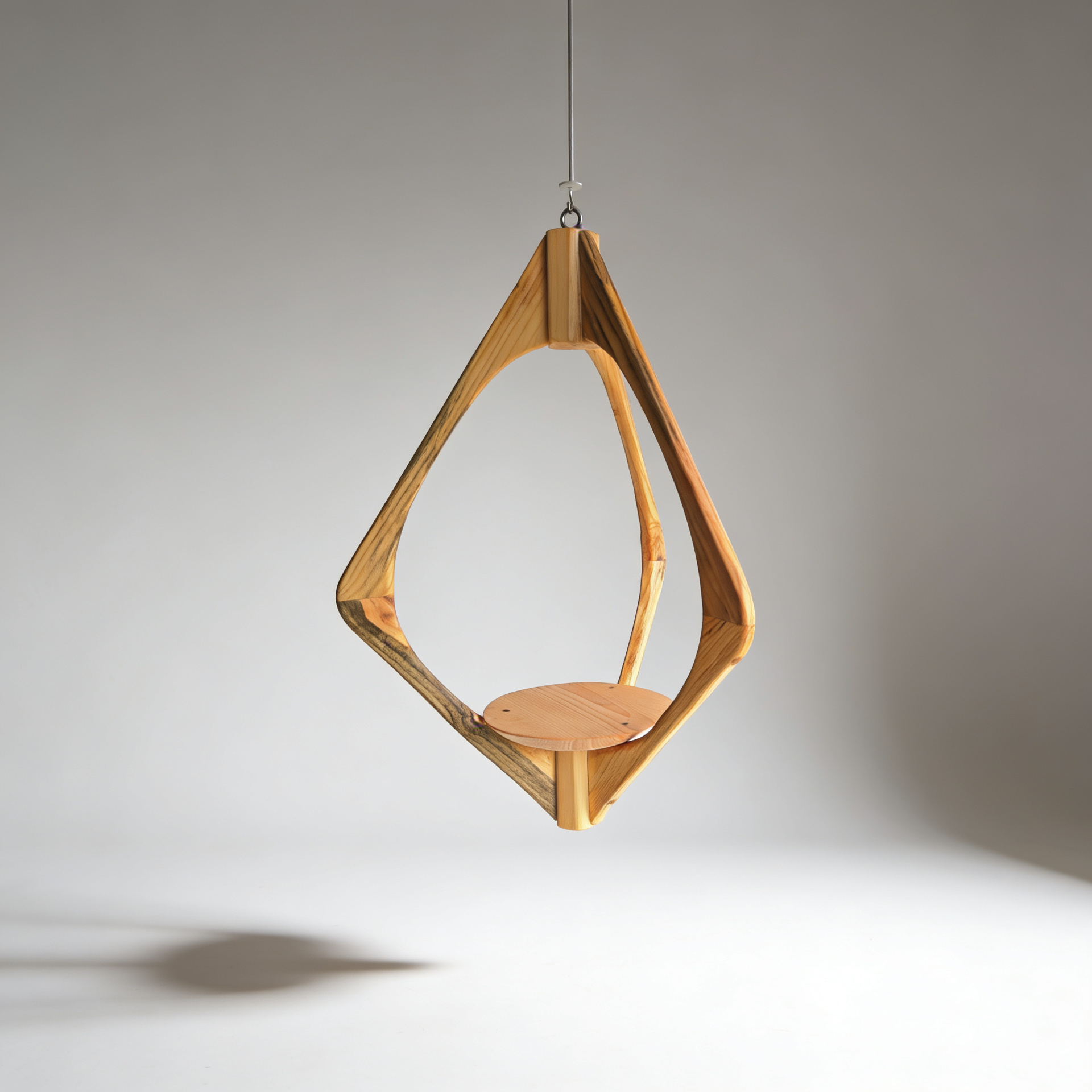 Suspension pour plantes en bois massif S035 - Design aérien - (H60cmxL42cm) Souffle des Bois