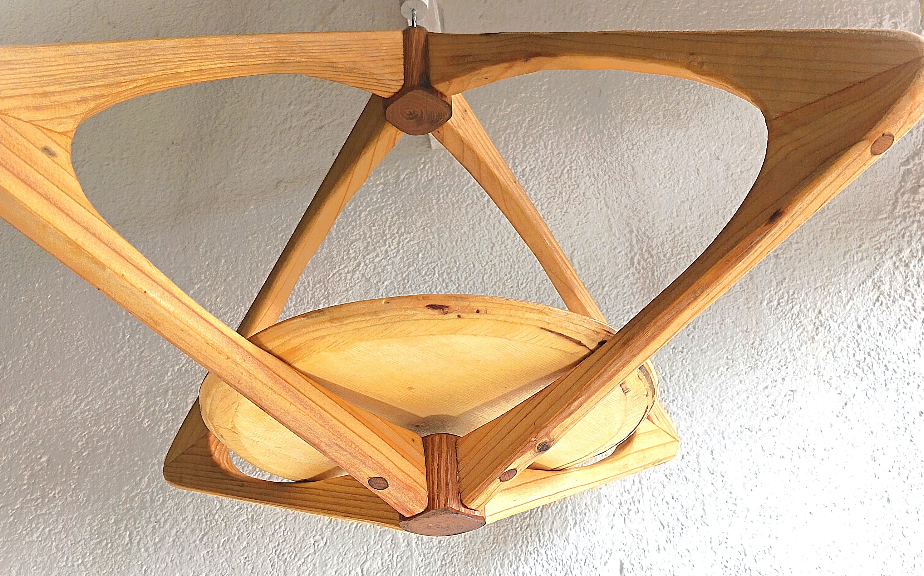 Suspension pour plantes en bois massif S036 - Design aérien - (H41cmxL65cm)