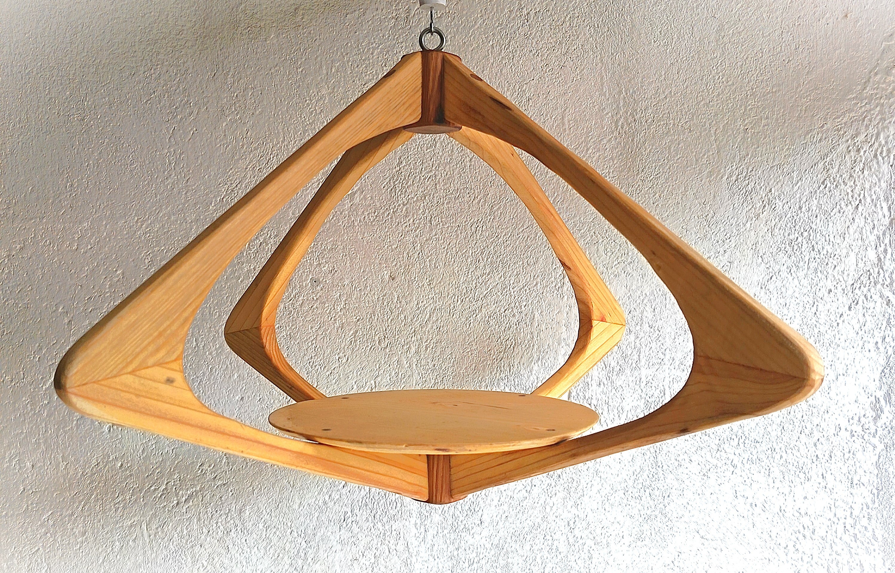 Suspension pour plantes en bois massif S036 - Design aérien - (H41cmxL65cm)