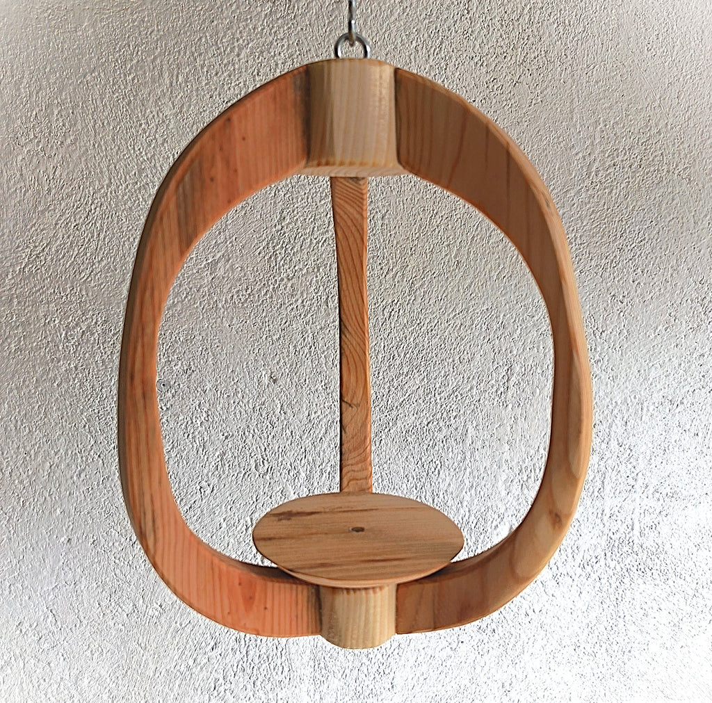 Suspension pour plantes en bois massif S037 - Design aérien - (H27cmxL18cm)