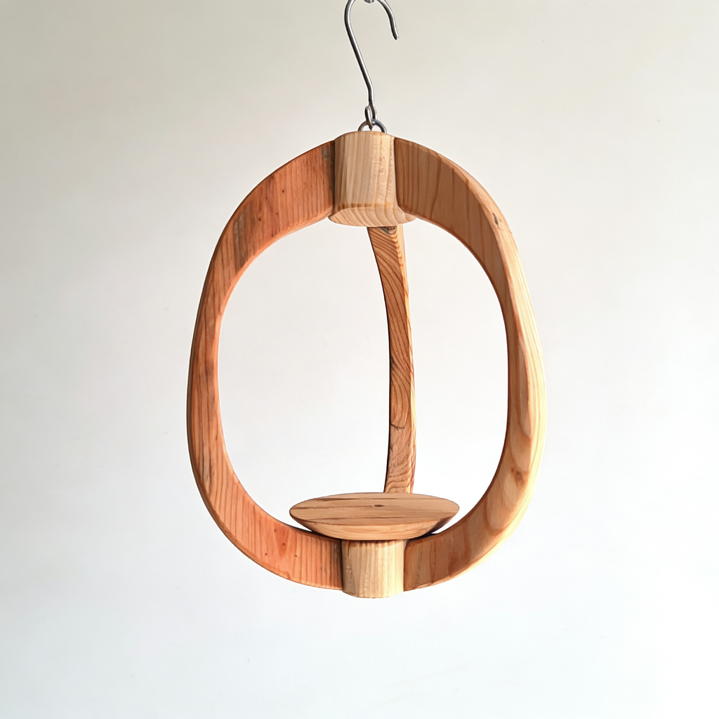 Suspension pour plantes en bois massif S037 - Design aérien - (H27cmxL18cm) Souffle des Bois