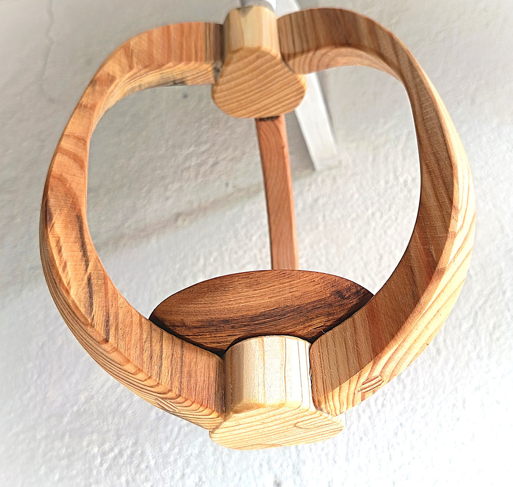 Suspension pour plantes en bois massif S038 - Design aérien - (H27cmxL19cm)