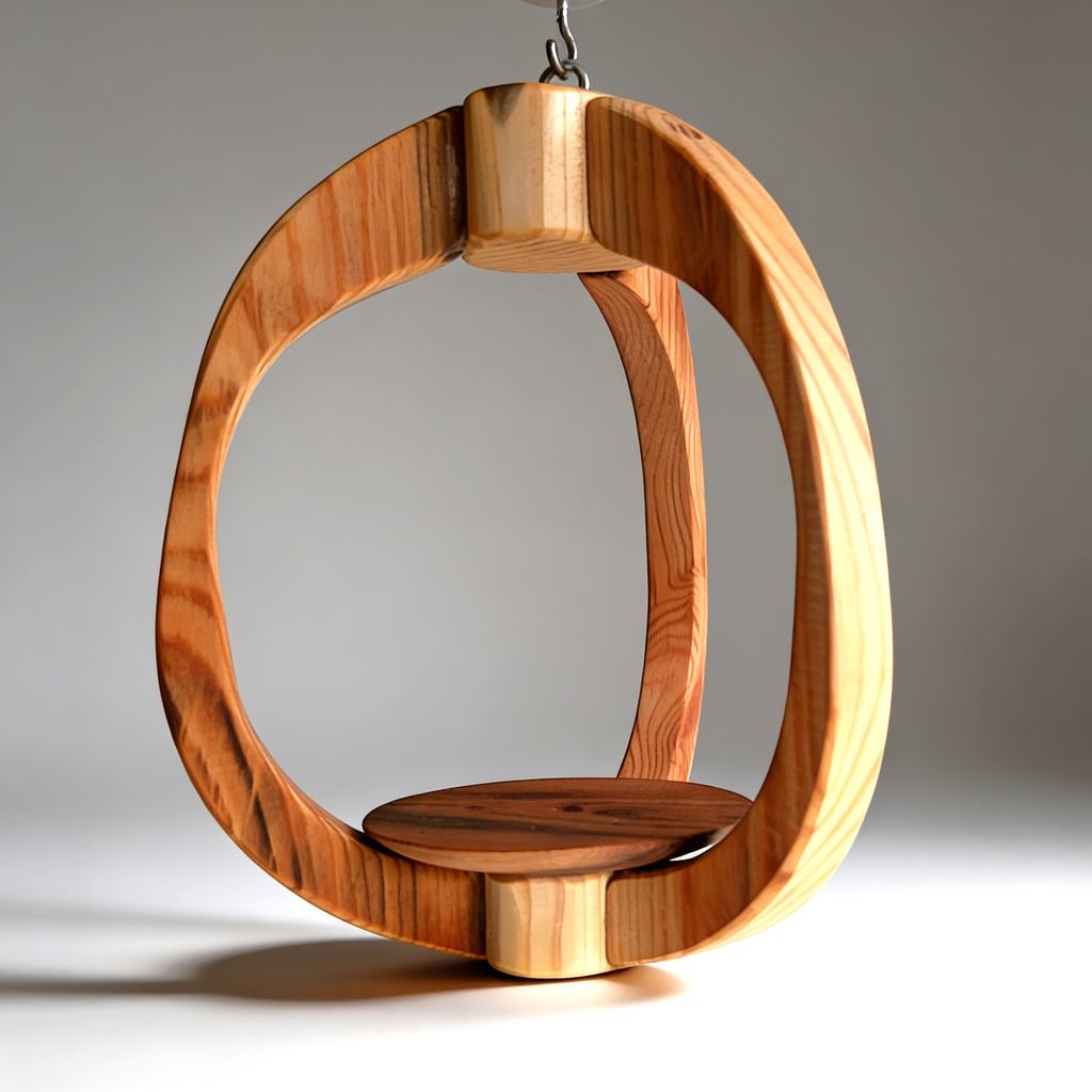 Suspension pour plantes en bois massif S038 - Design aérien - (H27cmxL19cm) Souffle des Bois