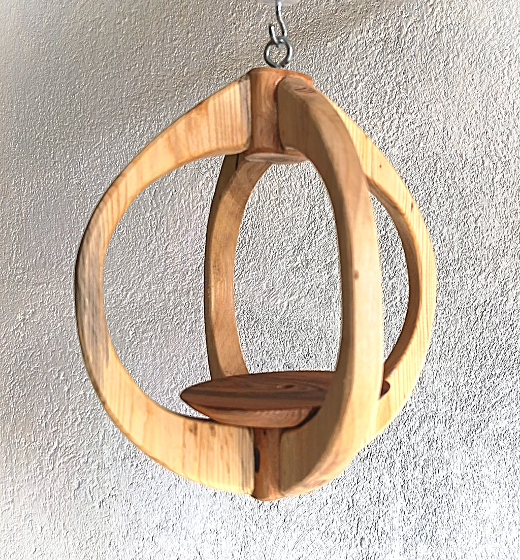 Suspension pour plantes en bois massif S039 - Design aérien - (H23cmxL19cm)