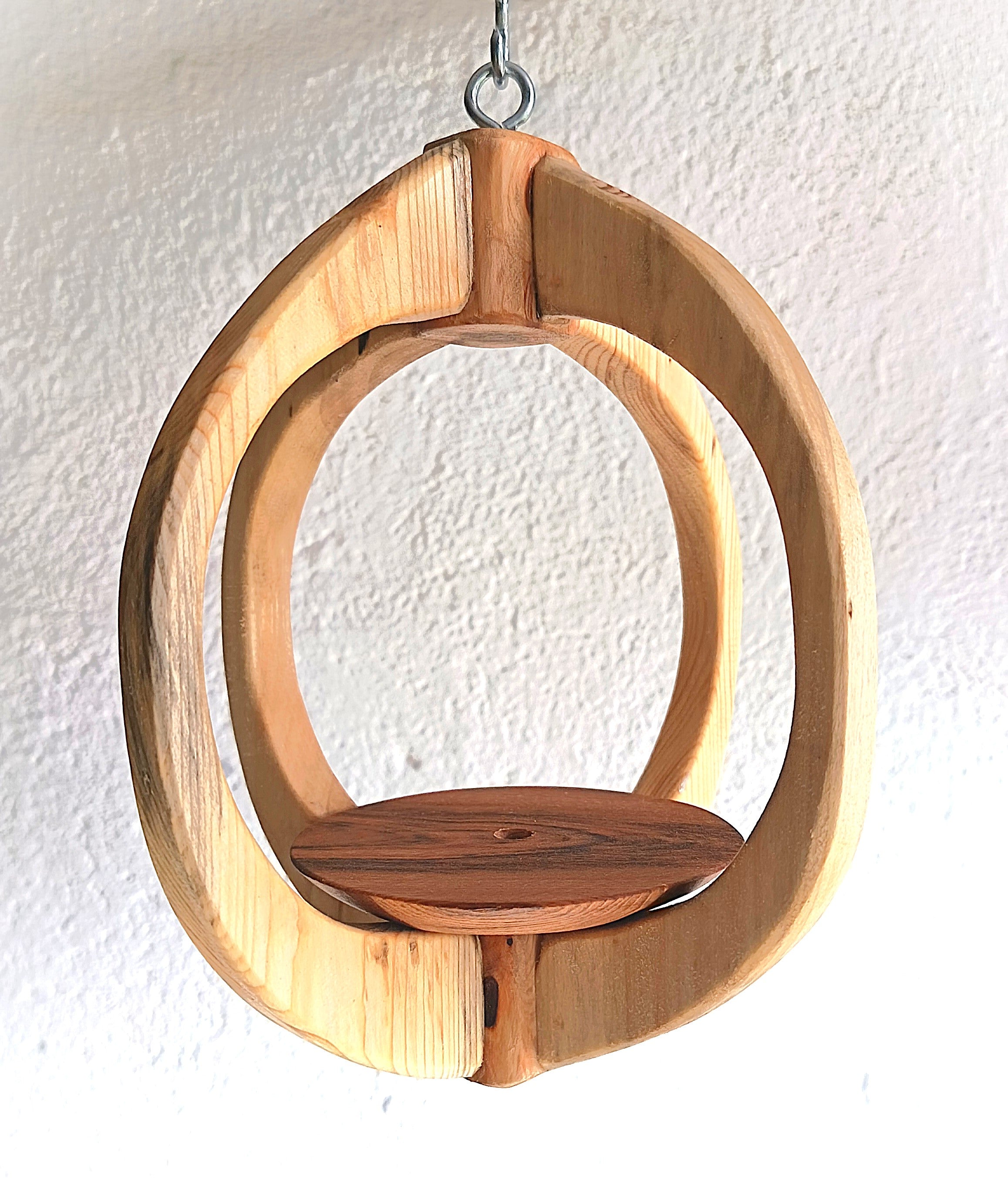 Suspension pour plantes en bois massif S039 - Design aérien - (H23cmxL19cm)