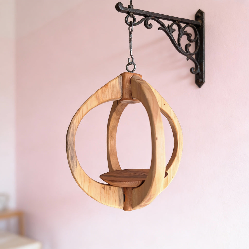 Suspension pour plantes en bois massif S039 - Design aérien - (H23cmxL19cm)