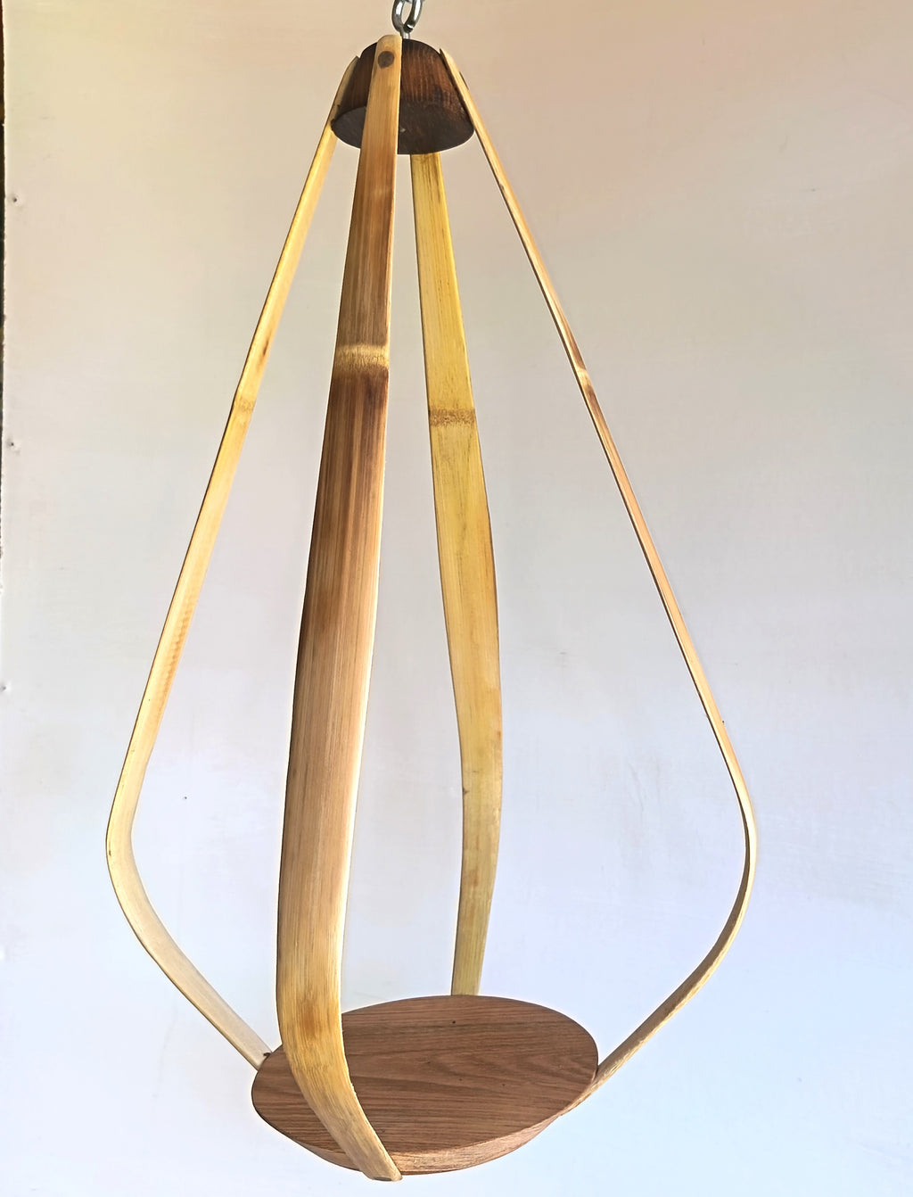 Suspension pour plantes Bambou & bois massif S040 - Design aérien - H56cm x L34cm