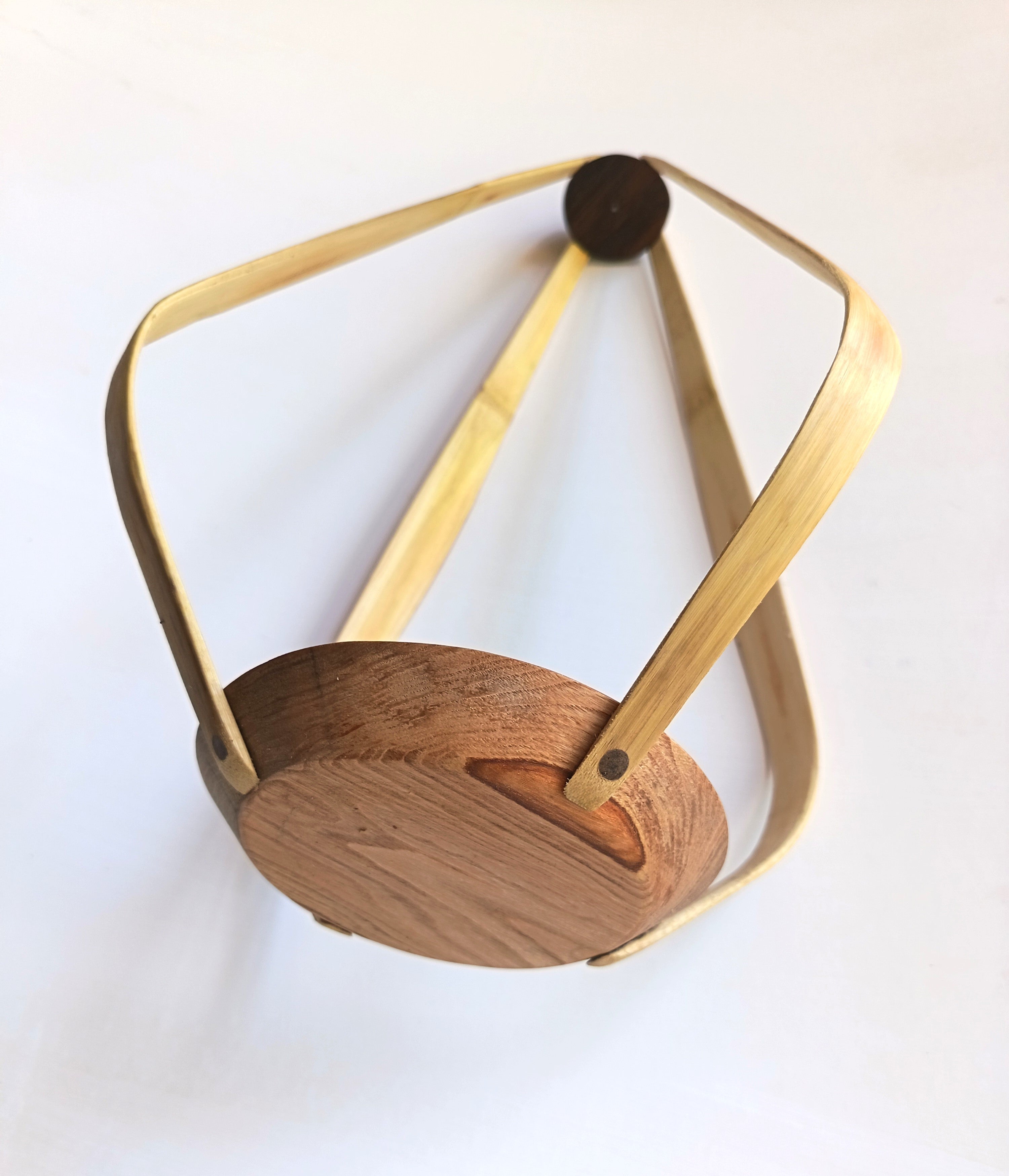 Suspension pour plantes Bambou & bois massif S040 - Design aérien - H56cm x L34cm