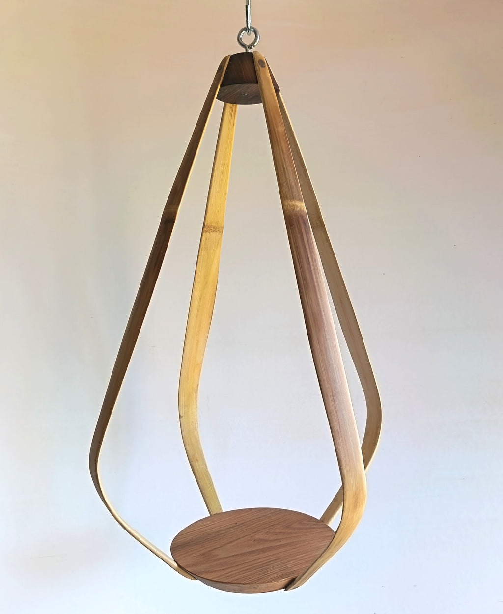 Suspension pour plantes Bambou & bois massif S040 - Design aérien - H56cm x L34cm