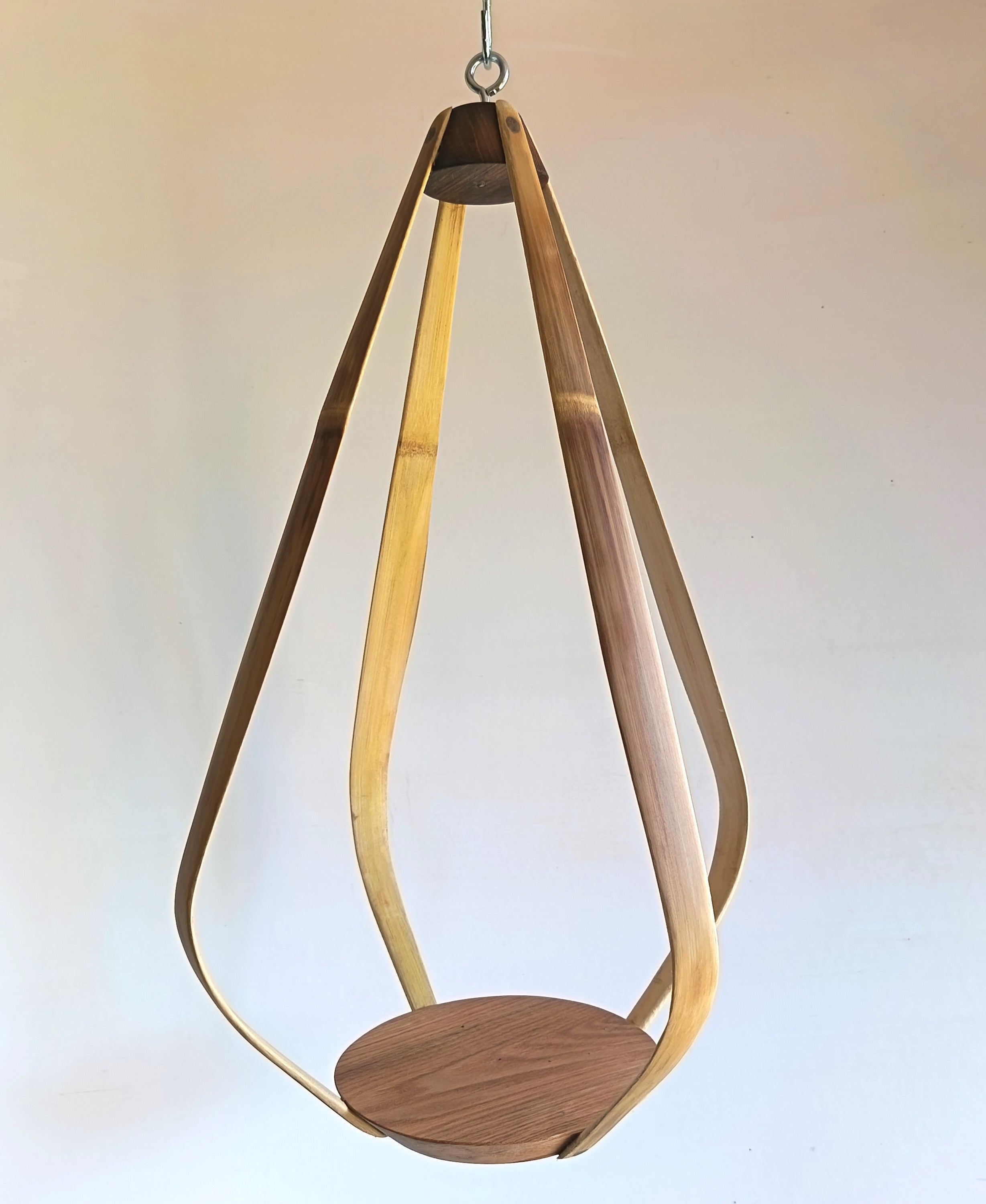 Suspension pour plantes Bambou & bois massif S040 - Design aérien - H56cm x L34cm