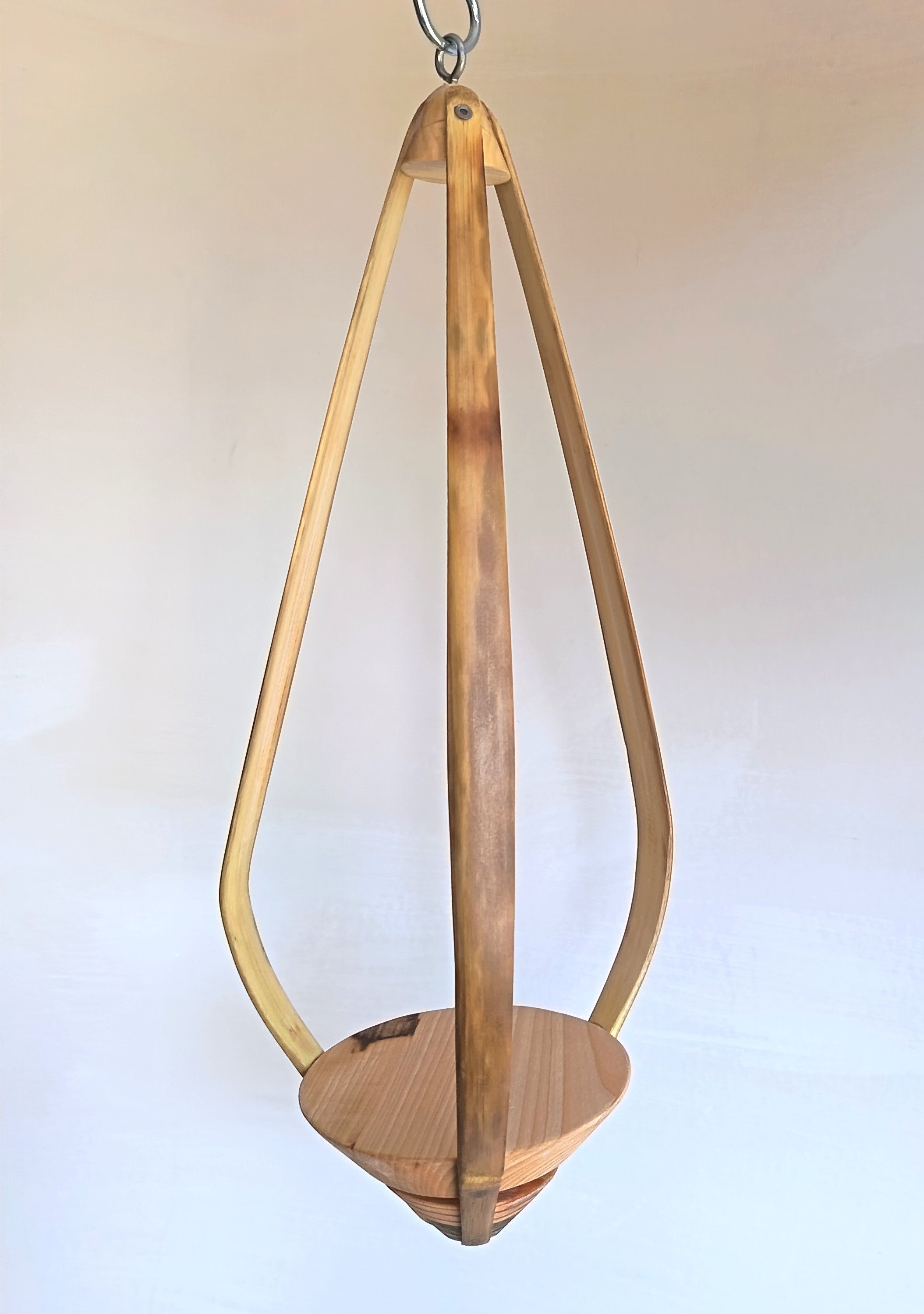 Suspension pour plantes Bambou & bois massif S041 - Design aérien - H45cm x L18cm