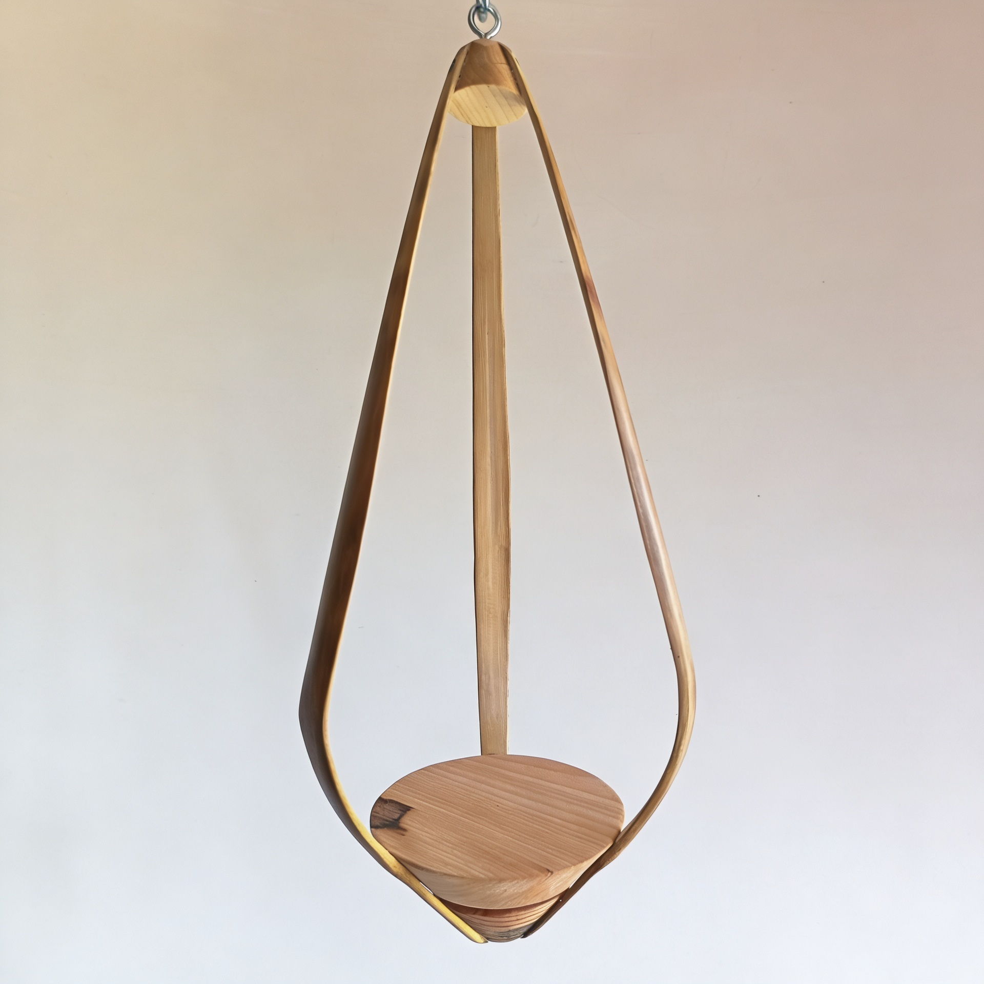 Suspension pour plantes Bambou & bois massif S041 - Design aérien - H45cm x L18cm Souffle des Bois
