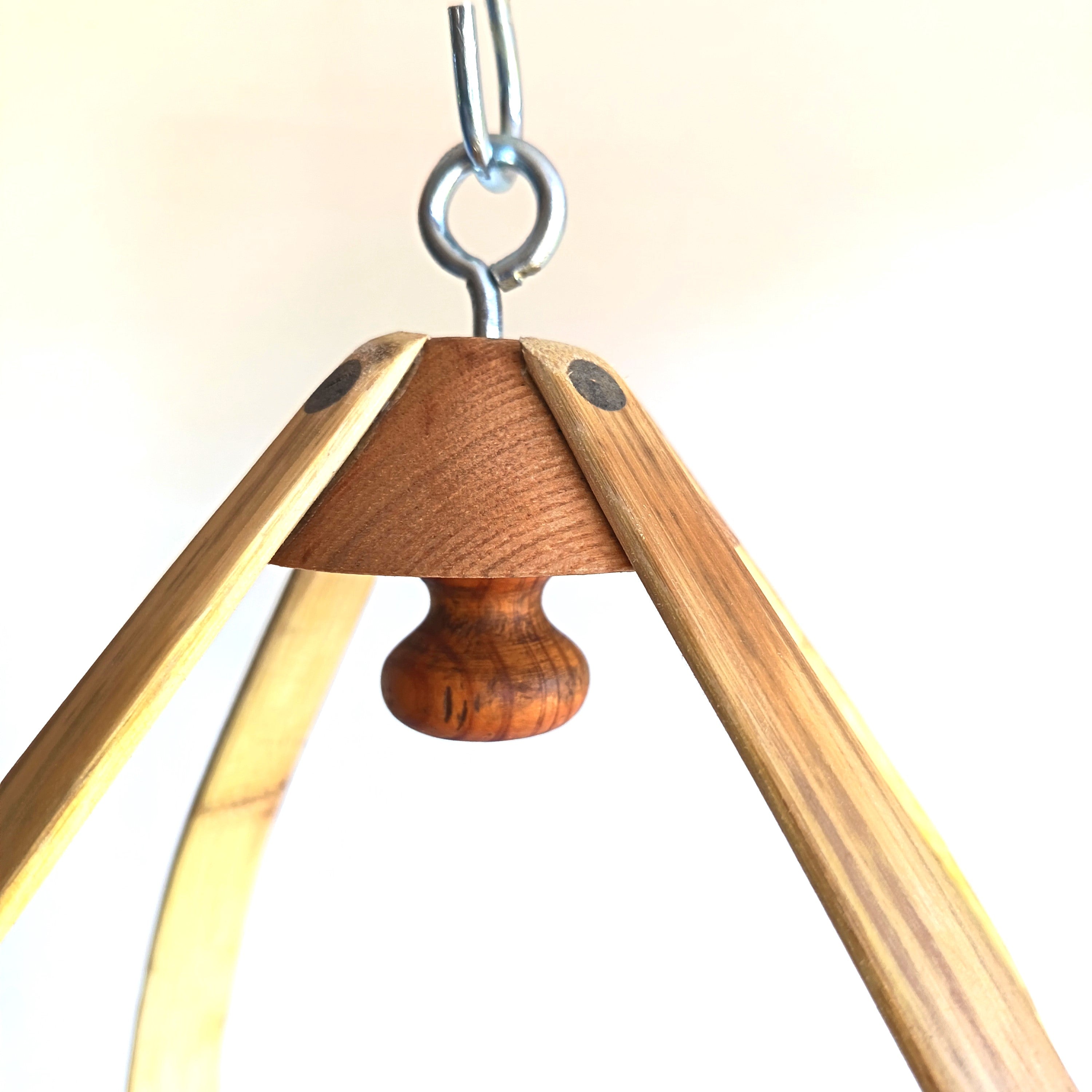 Suspension pour plantes Bambou & bois massif S042 - Design aérien - H70cm x L34cm