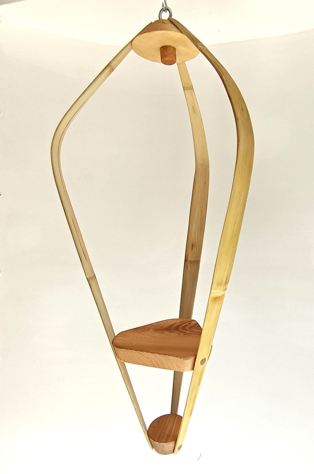 Suspension pour plantes Bambou & bois massif S043 - Design aérien - H75cm x L32cm