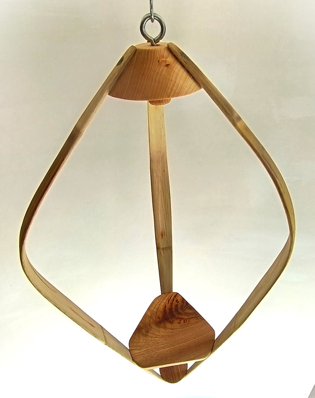 Suspension pour plantes Bambou & bois massif S043 - Design aérien - H75cm x L32cm