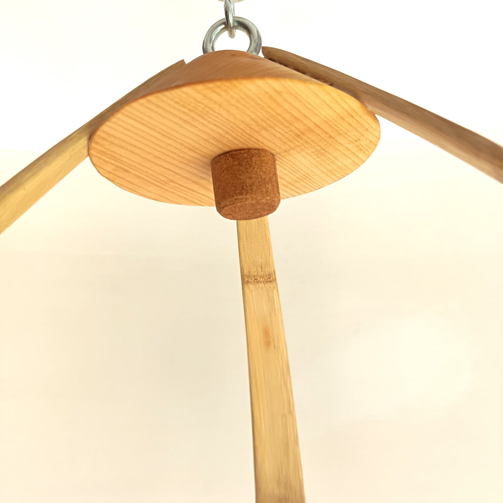 Suspension pour plantes Bambou & bois massif S043 - Design aérien - H75cm x L32cm