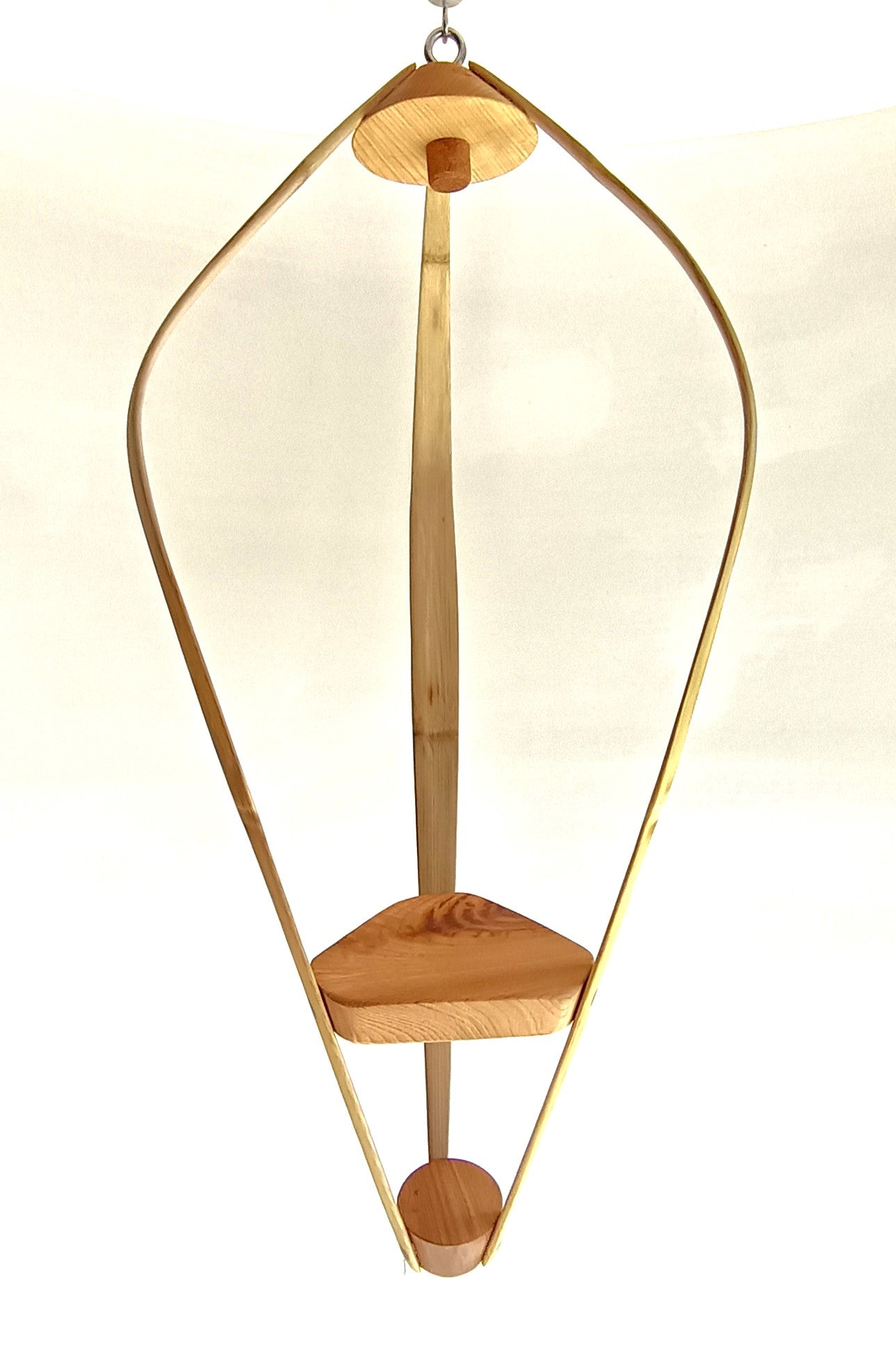 Suspension pour plantes Bambou & bois massif S043 - Design aérien - H75cm x L32cm
