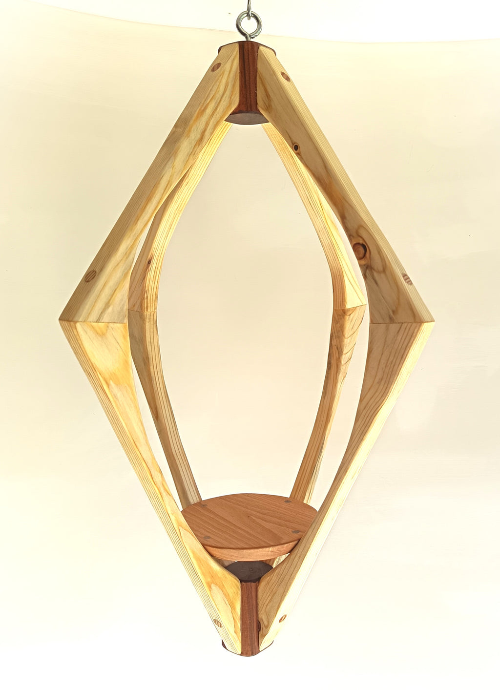 Suspension pour plantes en bois massif S044 - Design aérien - (H60cmxL39cm)