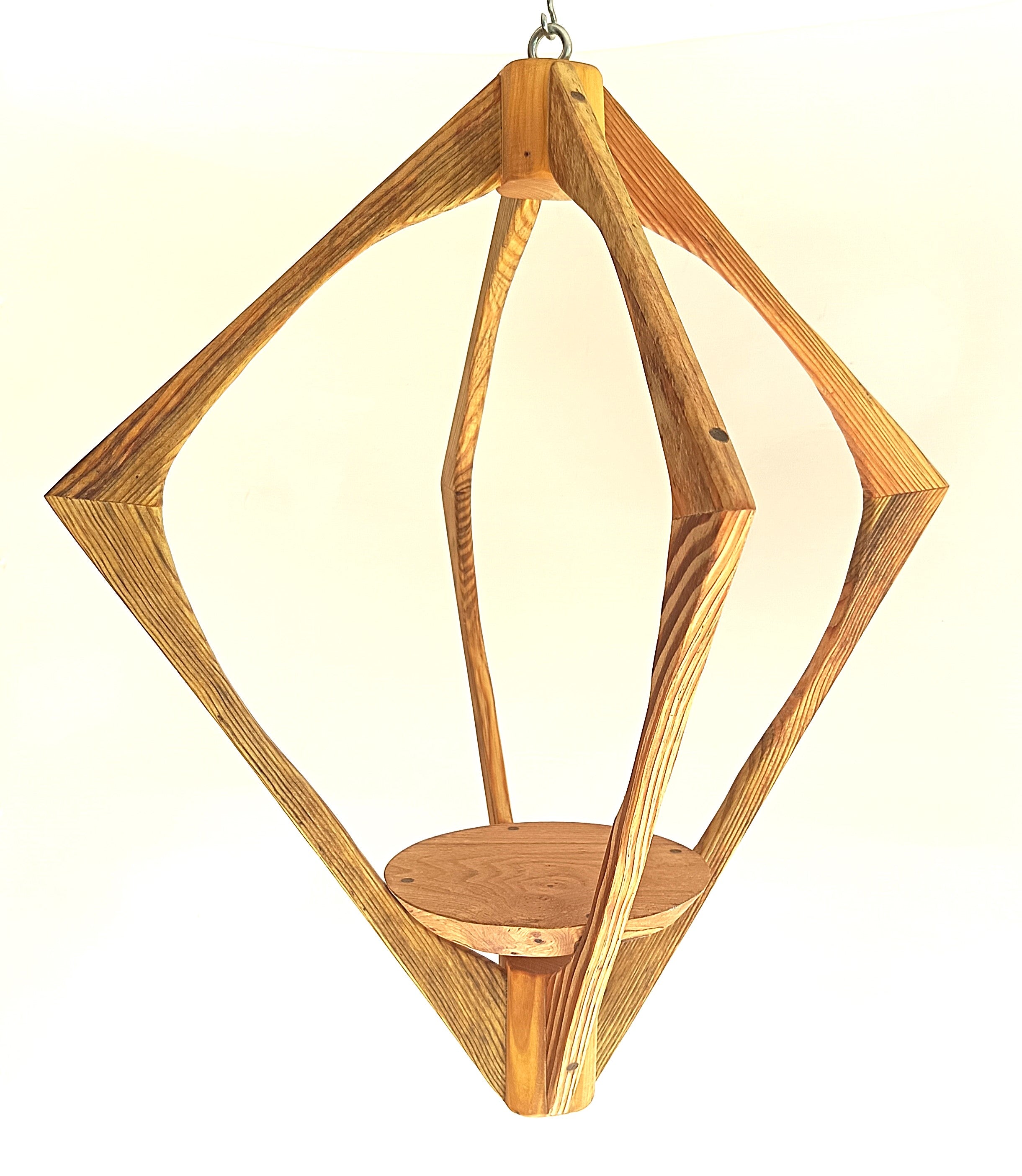 Suspension pour plantes en bois massif S045 - Design aérien - (H56cmxL48cm)