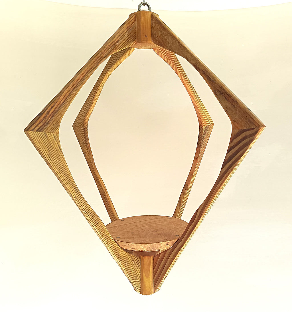 Suspension pour plantes en bois massif S045 - Design aérien - (H56cmxL48cm)