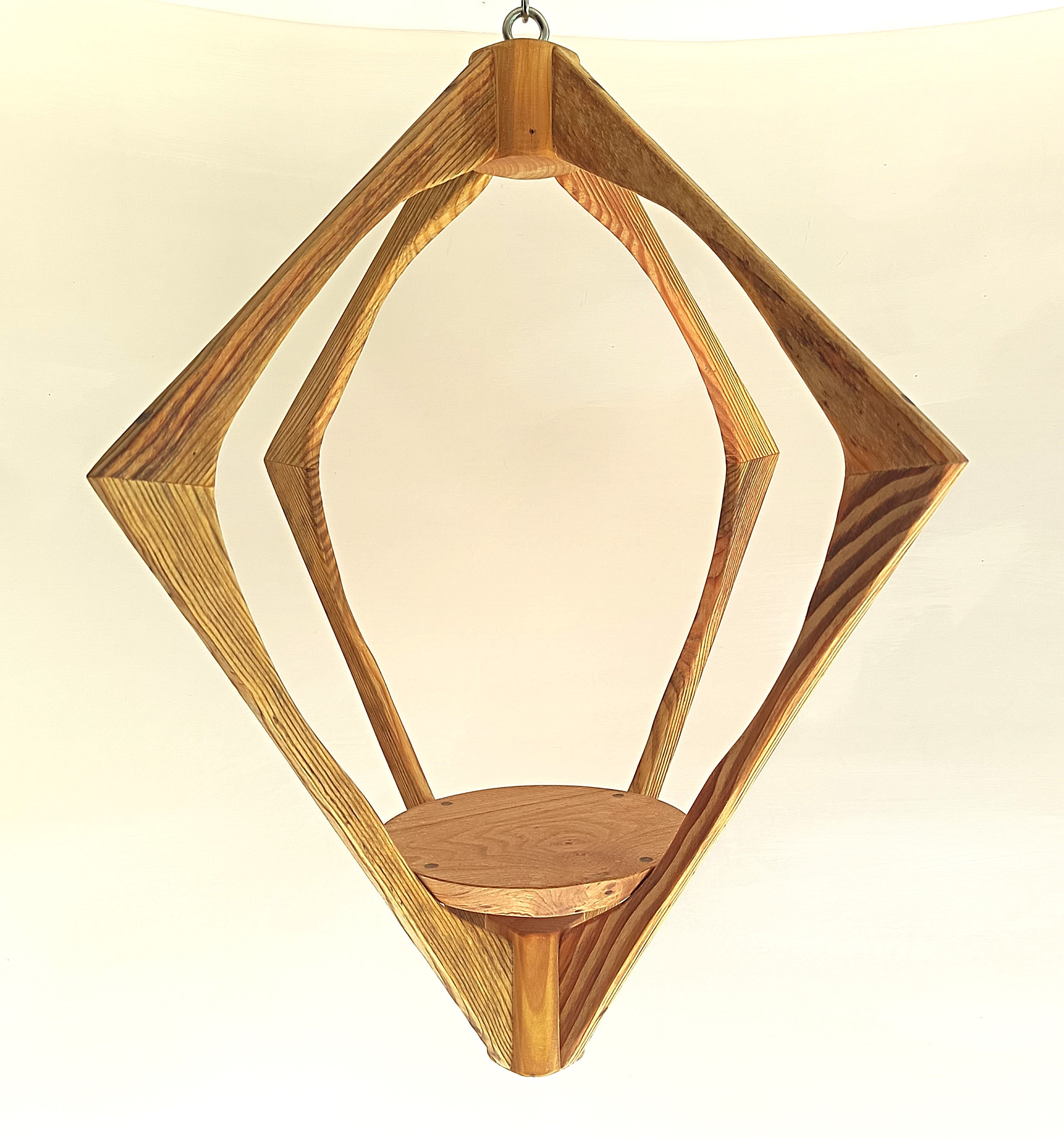 Suspension pour plantes en bois massif S045 - Design aérien - (H56cmxL48cm)