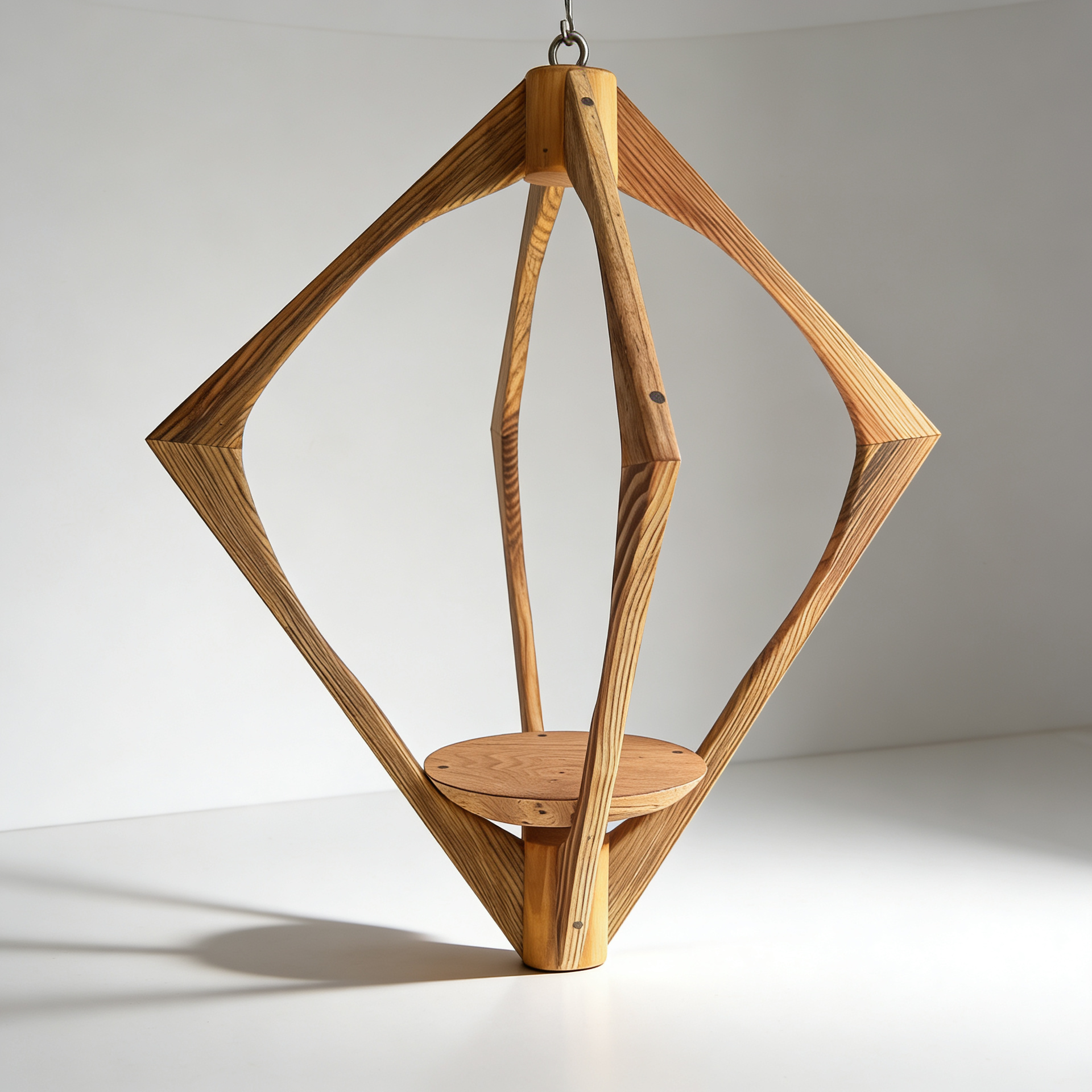 Suspension pour plantes en bois massif S045 - Design aérien - (H56cmxL48cm) Souffle des Bois