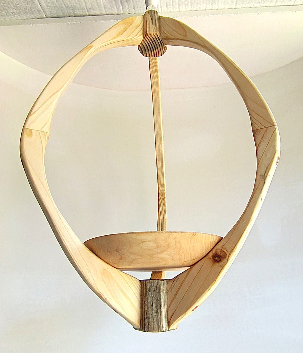 Suspension pour plantes en bois massif S046 - Design aérien - (H59cmxL34cm)